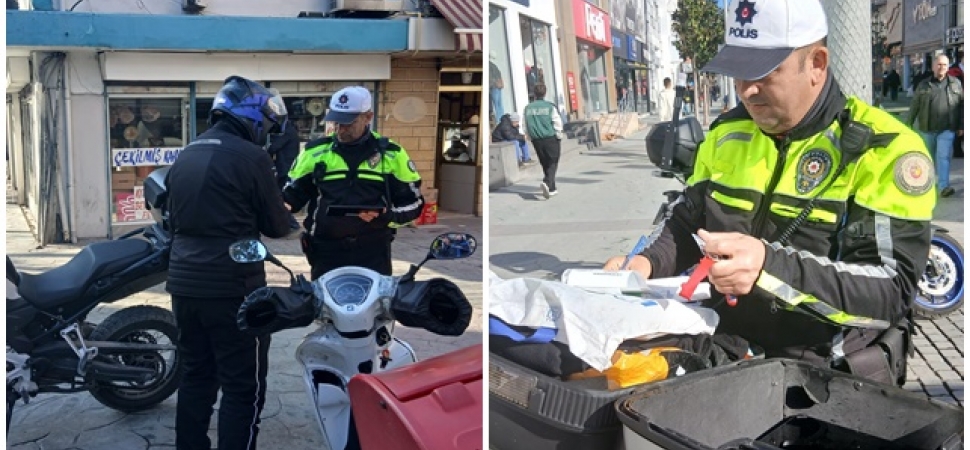 Çark Caddesi'nde motosiklet denetimi